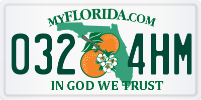 FL license plate 0324HM