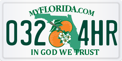 FL license plate 0324HR