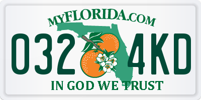 FL license plate 0324KD