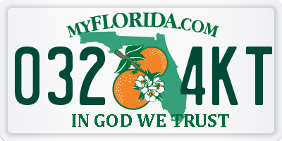 FL license plate 0324KT