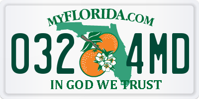 FL license plate 0324MD