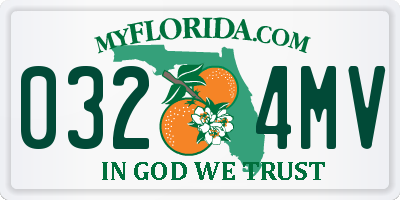 FL license plate 0324MV