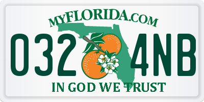 FL license plate 0324NB