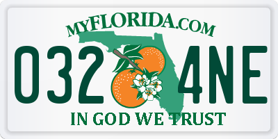 FL license plate 0324NE