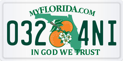 FL license plate 0324NI