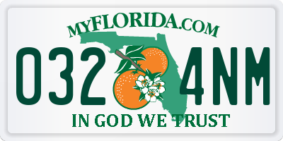 FL license plate 0324NM