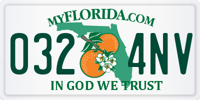 FL license plate 0324NV
