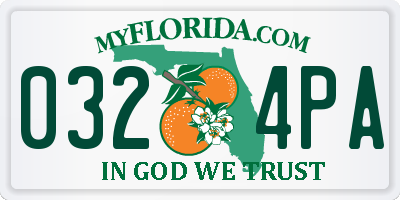 FL license plate 0324PA