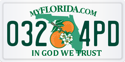 FL license plate 0324PD