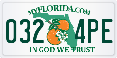 FL license plate 0324PE