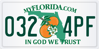 FL license plate 0324PF