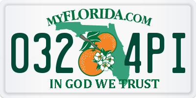 FL license plate 0324PI