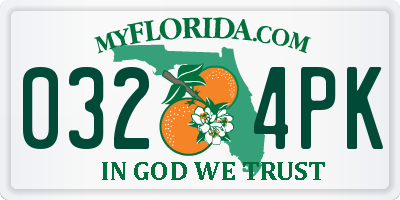 FL license plate 0324PK