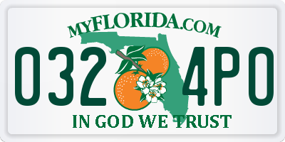 FL license plate 0324PO