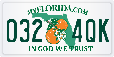 FL license plate 0324QK