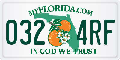 FL license plate 0324RF