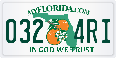 FL license plate 0324RI