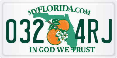 FL license plate 0324RJ