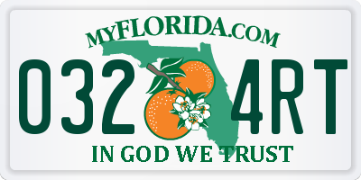FL license plate 0324RT