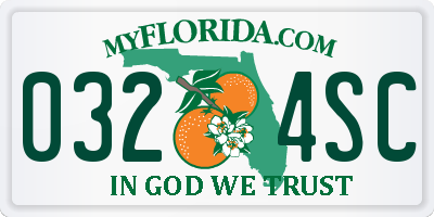 FL license plate 0324SC