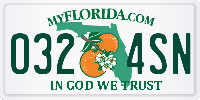 FL license plate 0324SN