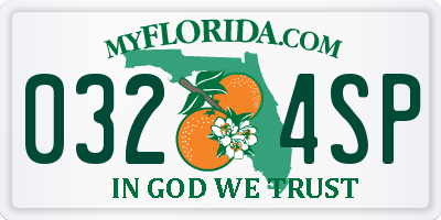 FL license plate 0324SP