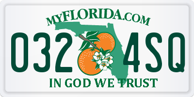 FL license plate 0324SQ