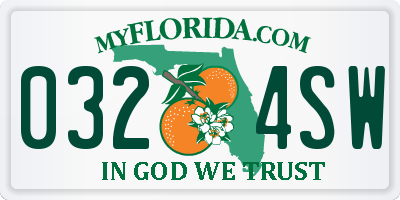 FL license plate 0324SW