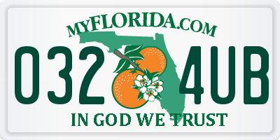 FL license plate 0324UB
