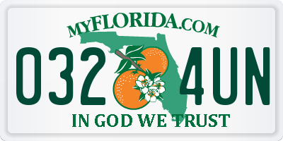 FL license plate 0324UN