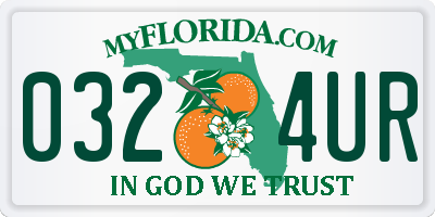 FL license plate 0324UR