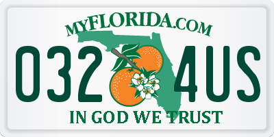 FL license plate 0324US