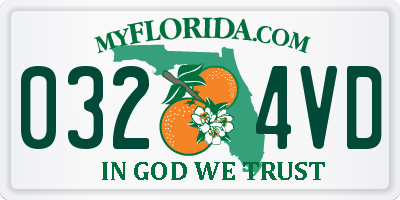 FL license plate 0324VD