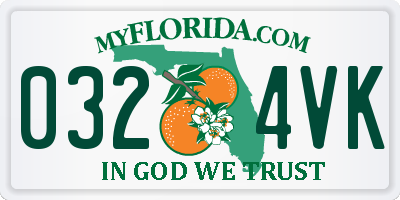 FL license plate 0324VK