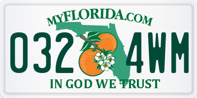 FL license plate 0324WM