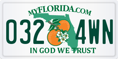 FL license plate 0324WN