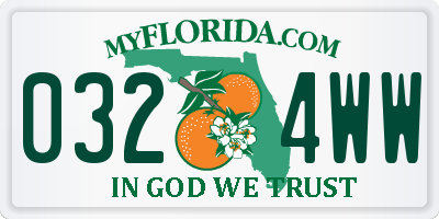 FL license plate 0324WW