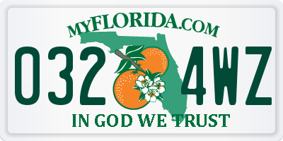 FL license plate 0324WZ