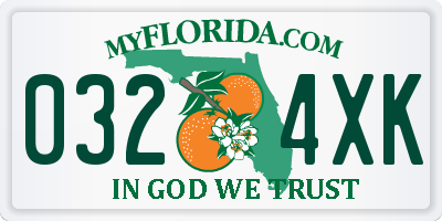 FL license plate 0324XK