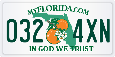 FL license plate 0324XN