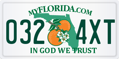 FL license plate 0324XT