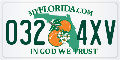 FL license plate 0324XV