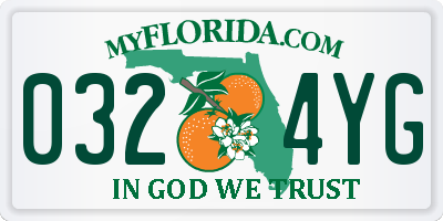 FL license plate 0324YG