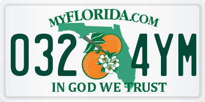 FL license plate 0324YM