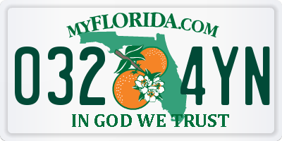 FL license plate 0324YN