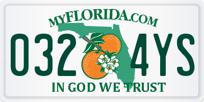 FL license plate 0324YS