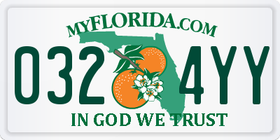 FL license plate 0324YY