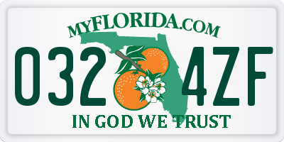 FL license plate 0324ZF