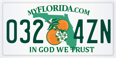 FL license plate 0324ZN