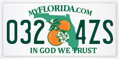 FL license plate 0324ZS